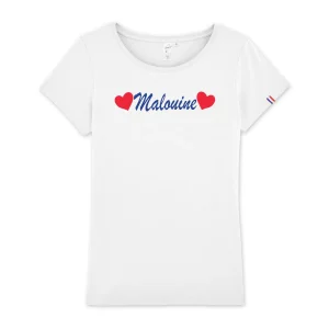 Tee-Shirt Breton Malouine Cœurs Rouges
