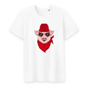 Tee-shirt Cochon Bonnet Rouge 100 % Coton Bio