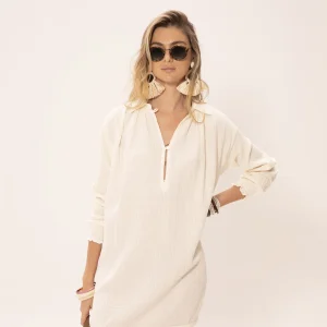 TUNIQUE ABBY PETRA WHITE ALYSSUM BRADERIE