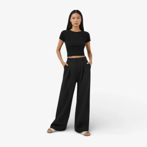 Pantalon Tailleur Femme Fluide Jambes Larges & Taille Haute - Ariel