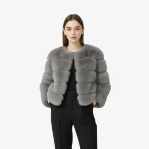 Manteau Fourrure Femme Doux Effet Matelassé - Louane