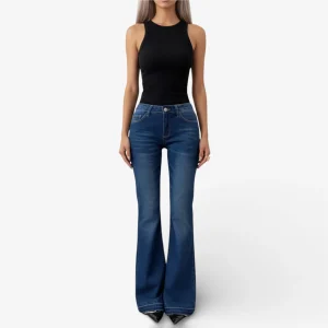 Jean pour Femme Évasé Taille Basse
