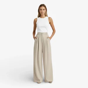 Pantalon Tailleur Femme Large Fluide Élégant - Emma