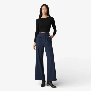 Pantalon Tailleur Femme Coupe Large Structurée Taille Haute Élégante - Euranice