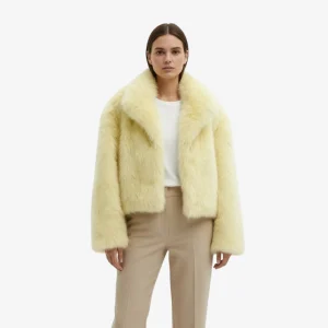 Manteau Court Femme Fourrure Douce Col Large - Kim