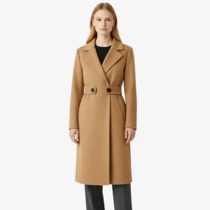 Manteau Laine Long Femme Élégant  Coupe Droite Chic - FASY