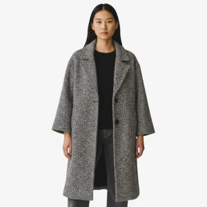 Long Manteau pour Femme Gris - ELENA