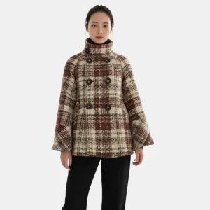 Manteau Court pour Femme à Carreaux - MIRIADE