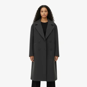 Manteau Long en Laine Femme Boutons Discrets - Layil