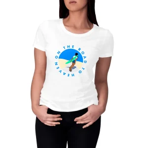 T-shirt Femme - Coupe ajustée - 100% Coton BIO - On the road to Heaven