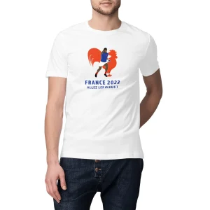 T-shirt Homme - Épais - 100% coton BIO - Allez les bleus