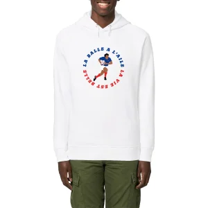 Sweatshirt à capuche Homme - Poches latérales - Coton BIO - La balle à l'aile
