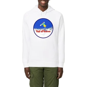 Sweatshirt à capuche Homme - Poches latérales - Coton BIO - Val d'Isère Snow H
