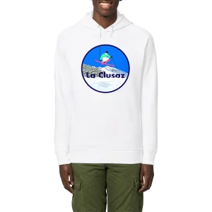 Sweatshirt à capuche Homme - Poches latérales - Coton BIO -  La Clusaz Ski H