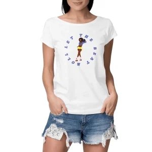 T-shirt Femme - Manches retroussées - 100% Coton BIO - Let the beat roll