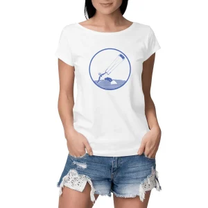 T-shirt Femme - Manches retroussées - 100% Coton BIO- Kitesurf W