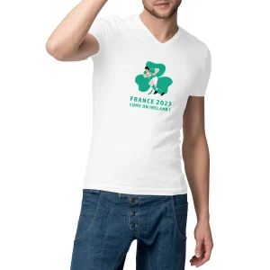 T-shirt Homme - Col V - 100% coton - Irlande