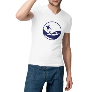 T-shirt Homme - Col V - 100% Coton BIO - Stand Up Paddle H