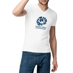 T-shirt Homme - Col V - 100% Coton BIO - Ecosse
