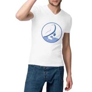 T-shirt Homme - Col V - 100 % coton bio - Wing Foil