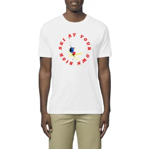 T-shirt Homme Léger - 100% coton Bio - Ski at your own risk