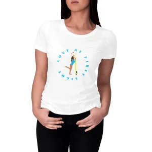T-shirt Femme - Coupe cintrée - 100% Coton BIO - Love at first sight