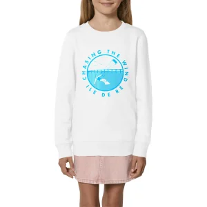 Sweatshirt Enfant - Fille - Coton BIO - Chasing the wind kitesurf W