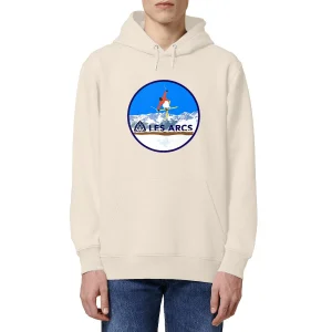 Sweatshirt à capuche Homme - Poche kangourou - Coton BIO - Les Arcs Ski H