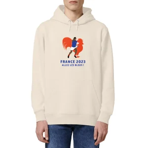 Sweatshirt à capuche Homme - Poche Kangourou - Coton BIO - Allez les bleus