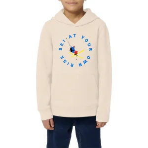 Sweatshirt à capuche Enfant - Garçon - Coton BIO - Ski at your own risk