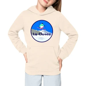 Sweatshirt à capuche Enfant - Fille - Coton BIO - La clusaz Ski H