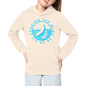 Sweatshirt à capuche Enfant - Fille - Coton BIO - Chasing the wind Wingfoil W