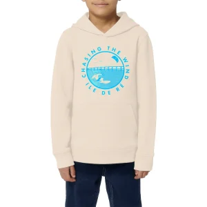 Sweatshirt à capuche Enfant - Garçon - Coton BIO - Chasing the wind kitesurf H