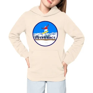 Sweatshirt à capuche Enfant - Fille - Coton BIO - Les Arcs Snow W