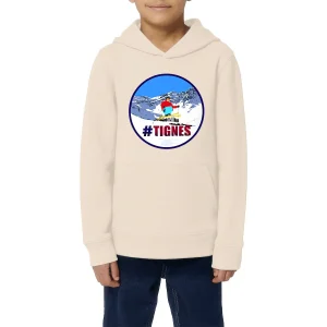Sweatshirt à capuche Enfant - Garçon - Coton BIO - Tignes Ski H