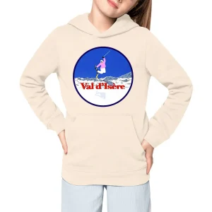 Sweatshirt à capuche Enfant - Fille - Coton BIO - Val d'Isère Ski W