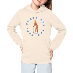 Sweatshirt à capuche Enfant - Fille - Coton BIO - Sea, skate and sun